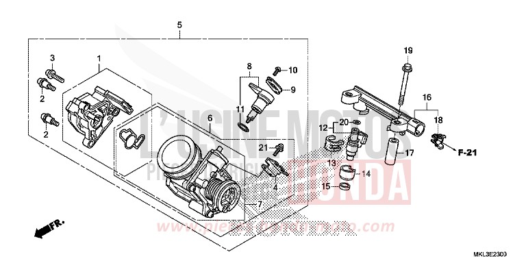 DROSSELKLAPPENGEHAEUSE von NC750X "Meca" GRAPHITE BLACK (NHB01) von 2020